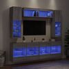 vidaXL Ensemble de meubles TV muraux 6pcs et lumi&egrave;res LED sonoma gris