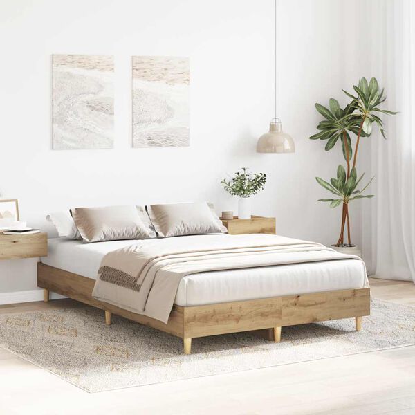 vidaXL Cadre de lit sans matelas ch&ecirc;ne artisanal 120x190 cm