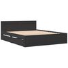 vidaXL Cadre de lit avec t&ecirc;te de lit sans matelas noir 160x200 cm