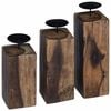 vidaXL Bougeoir 3 pcs Naturel Bois massif de r&eacute;cup&eacute;ration