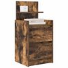 vidaXL Table de chevet avec 2 tiroirs ch&ecirc;ne fum&eacute; 38x34x80 cm