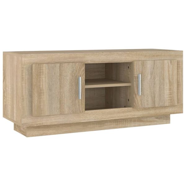 vidaXL Meuble TV ch&ecirc;ne sonoma 102x35x45 cm bois d'ing&eacute;nierie