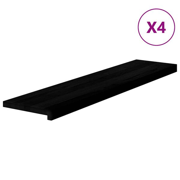vidaXL Marches d'escalier 4 pcs marron fonc&eacute; 110x25x2 cm ch&ecirc;ne massif