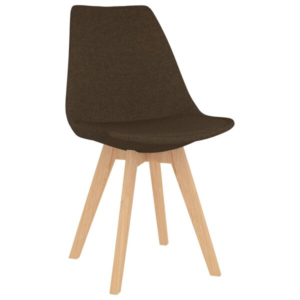 vidaXL Chaises &agrave; manger lot de 4 marron tissu