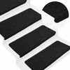 vidaXL Tapis d'escalier auto-adh&eacute;sifs 15 pcs 65x24,5x3,5 cm Noir