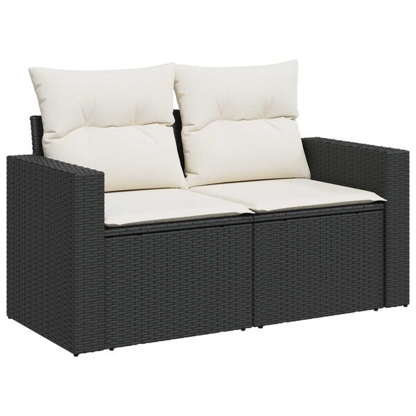 vidaXL Ensemble de canap&eacute; de jardin 11 pcs Noir polyrotin