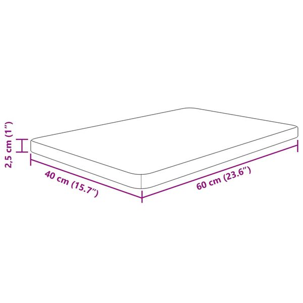 vidaXL Comptoir de salle de bain Marron fonc&eacute; 60x40x2,5 cm Bois trait&eacute;