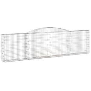 vidaXL Panier de gabions arqu&eacute; 400x30x100/120 cm Fer galvanis&eacute;