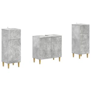 vidaXL Ensemble de meuble de salle de bain 3 pi&egrave;ces DELFT Gris b&eacute;ton