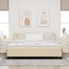 vidaXL Lit &agrave; ressorts avec matelas Cr&egrave;me 180 x 200 cm tissu