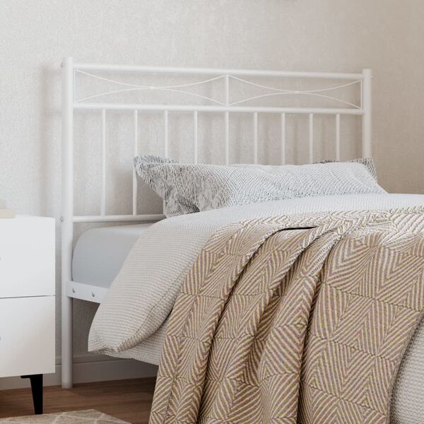 vidaXL T&ecirc;te de lit de remplacement m&eacute;tal blanc 100 cm