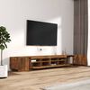 vidaXL Ensemble de meubles TV avec lumi&egrave;res LED 3 pcs Ch&ecirc;ne fum&eacute;