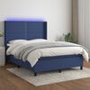 vidaXL Sommier &agrave; lattes de lit matelas LED Bleu 140x200 cm Tissu