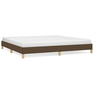 vidaXL Cadre de lit sans matelas marron fonc&eacute; 200x200 cm tissu