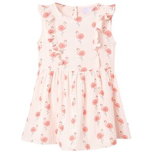 Robe pour enfants &agrave; volants rose p&acirc;le 92