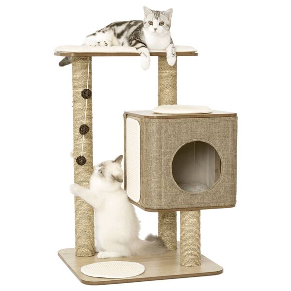 Jack and Vanilla Arbre &agrave; chat Molly 56x56x86 cm Marron