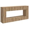vidaXL Table console Ray&eacute; Ch&ecirc;ne Artisanal 155 x 29 x 74 cm