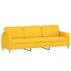 vidaXL Canap&eacute; &agrave; 3 places avec repose-pieds Jaune clair 210 cm Tissu