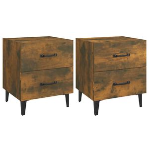 vidaXL Tables de chevet 2 pcs Ch&ecirc;ne fum&eacute; 40x35x47,5 cm