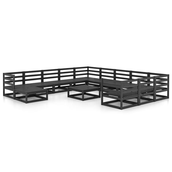 vidaXL Salon de jardin 13 pcs bois de pin massif