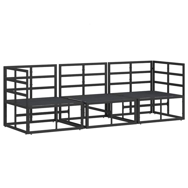 vidaXL Mobilier de jardin avec coussin avec oreiller Noir Aluminium