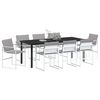 vidaXL Ensemble de salle &agrave; manger pour jardin 9 pcs Blanc