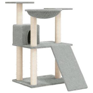 vidaXL Arbre &agrave; chat avec griffoirs en sisal Gris clair 83 cm