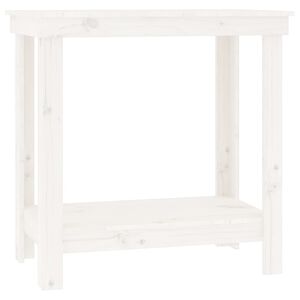 vidaXL Banc de travail Blanc 80x50x80 cm Bois de pin massif