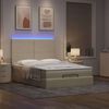 VidaXL Cadre de lit ottoman avec matelas cr&egrave;me 140x200 cm tissu