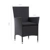 vidaXL Chaises de jardin lot de 2 Noir R&eacute;sine tress&eacute;e