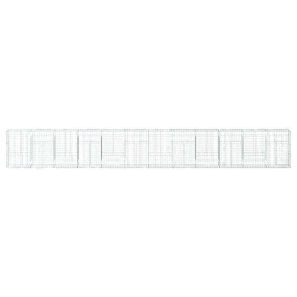 vidaXL Panier gabion avec couvercle 1200x50x150 cm fer galvanis&eacute;