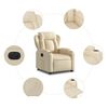 vidaXL Fauteuil inclinable électrique Crème Tissu
