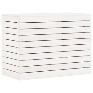 vidaXL Panier &agrave; linge blanc 88,5x44x66 cm bois massif de pin
