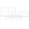 vidaXL Cadre de lit m&eacute;tal sans matelas et pied de lit blanc 150x200 cm