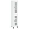 vidaXL Buffet haut Blanc 34,5x34x180 cm Bois d'ing&eacute;nierie