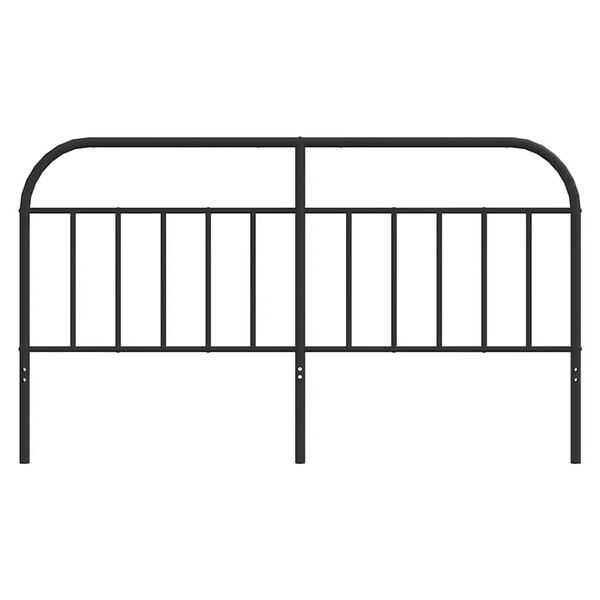 vidaXL T&ecirc;te de lit de remplacement m&eacute;tal noir 180 cm