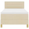 vidaXL Lit &agrave; ressorts avec matelas Cr&egrave;me 100 x 200 cm tissu