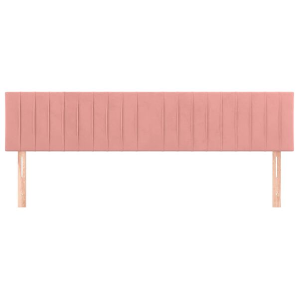 vidaXL T&ecirc;tes de lit 2 pcs Rose 100x5x78/88 cm Velours