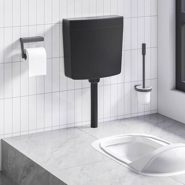 vidaXL R&eacute;servoir de toilette avec entr&eacute;e d'eau inf&eacute;rieure 3/6 L Noir