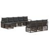 vidaXL Ensemble de canap&eacute; de jardin 10 pc Gris polyrotin