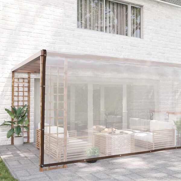 vidaXL B&acirc;che transparente avec &oelig;illets 5x10 m poly&eacute;thyl&egrave;ne