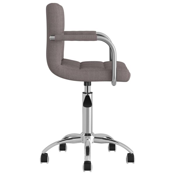 vidaXL Chaise pivotante de bureau Taupe Tissu