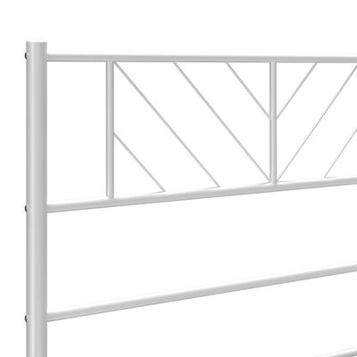 vidaXL Cadre de lit métal sans matelas et pied de lit blanc 200x200 cm