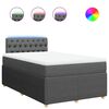 vidaXL Sommier &agrave; lattes de lit avec matelas gris fonc&eacute; 120x190cm tissu