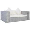 vidaXL Canap&eacute; &agrave; 2 places avec coussins Gris Rotin naturel