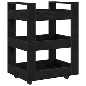 vidaXL Chariot de cuisine Ch&ecirc;ne noir 60 x 45 x 80 cm Bois d'ing&eacute;nierie