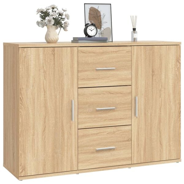vidaXL Buffet ch&ecirc;ne sonoma 91x29,5x65 cm bois d'ing&eacute;nierie