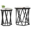 vidaXL Table basse 2 pcs Chêne noir Bois d'ingénierie et acier