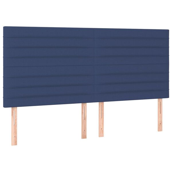 vidaXL T&ecirc;te de lit Bleu 180x5x118/128 cm Tissu