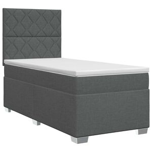vidaXL Lit boxspring avec matelas Gris fonc&eacute; 80 x 200 cm Tissu